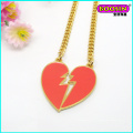 Fashion Enamel Broken Heart Pendant Jewelry Collier en or